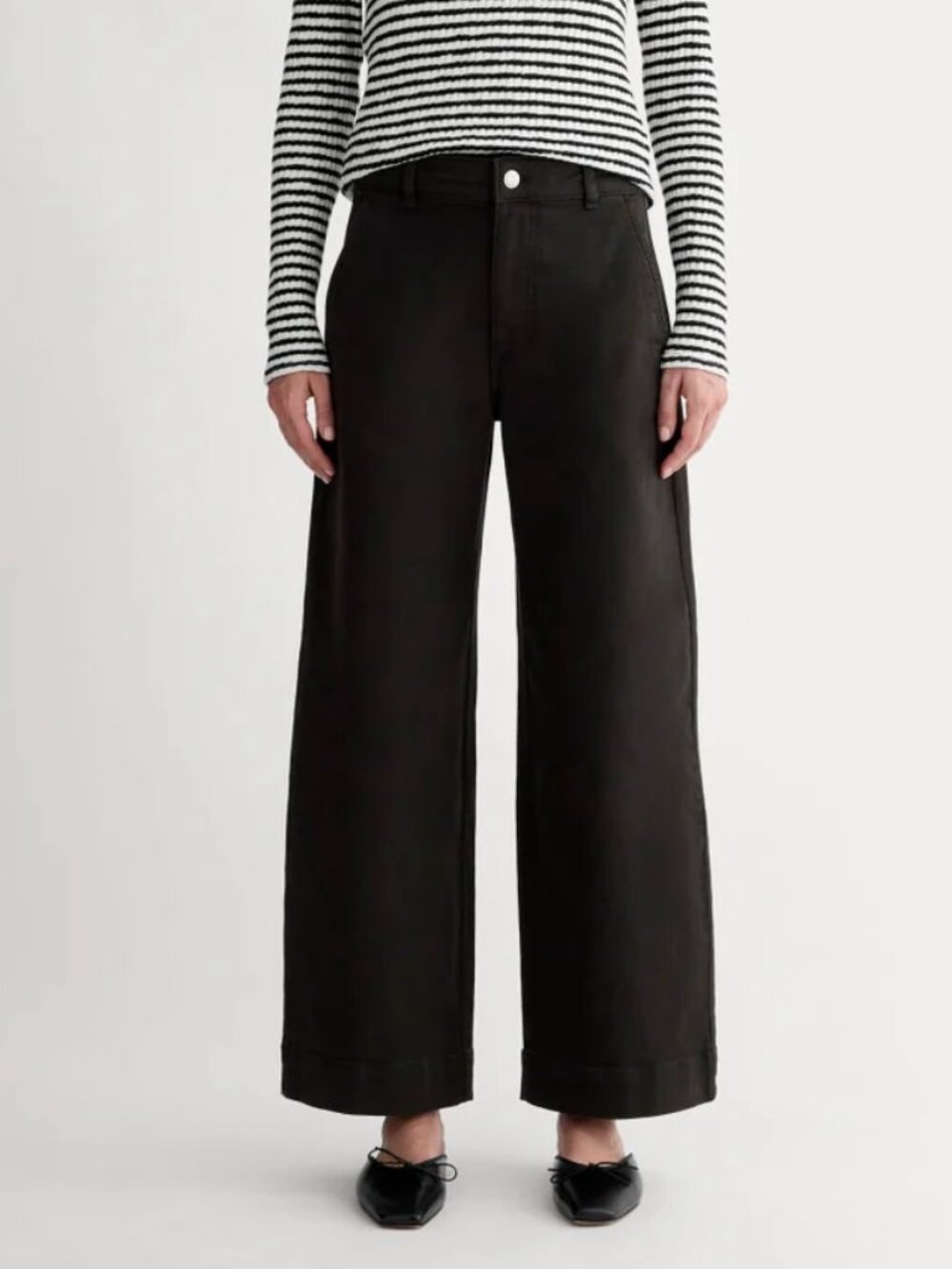 NWT Everlane Women The Utility Wide-Leg Pant Black, Size 4R, Retail $128